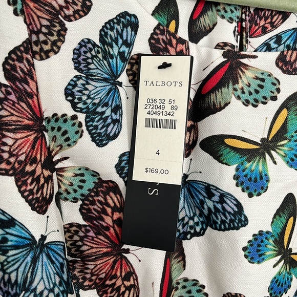 NWT Talbots Linen and Cotton Butterfly Pattern Sleeveless Dress - Picture 5 of 7